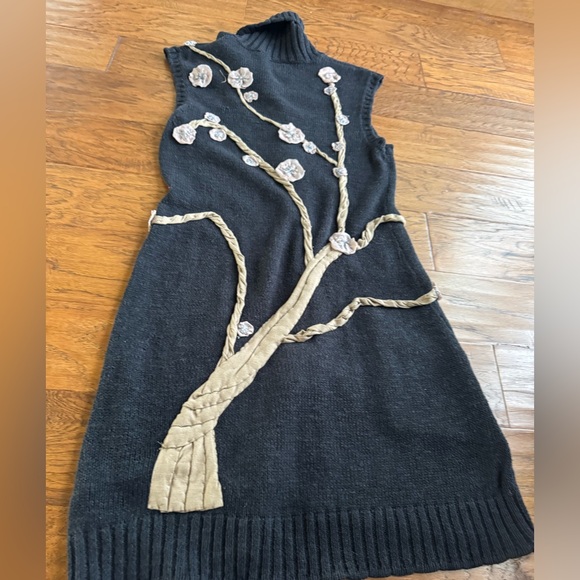 CoVelo Sweaters - Cevelo Black Cardigan Embellished Appliqué